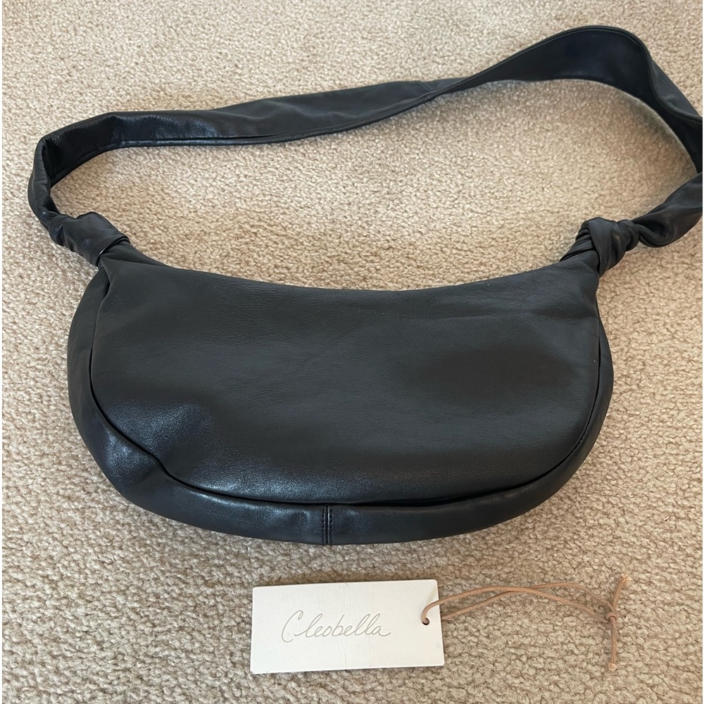 Cleobella black leather shoulder bag